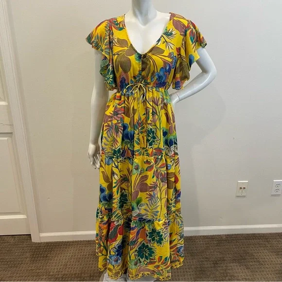 knee length dresses for ladies Moonlit Magic Asymmetric Neckline Maxi Dress Light Yellow main image 1